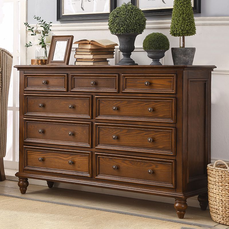 Solid Wood Traditional Storage Chest Dresser with 3/4/5/6/7/8/9/10 Drawers