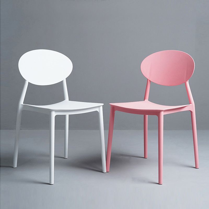 Silla de comedor moderna con respaldo abierto, sillas laterales sin brazos con patas de plástico