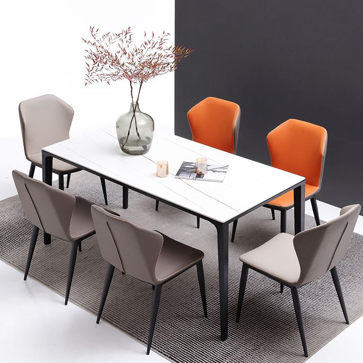 Silla lateral moderna de cuero sintético para restaurante, silla de comedor con respaldo lateral mate y acabado mate