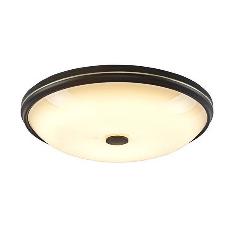 Round Glass Shade Ceiling Lamp Vintage LED Flush Mount Lighting for Bedroom