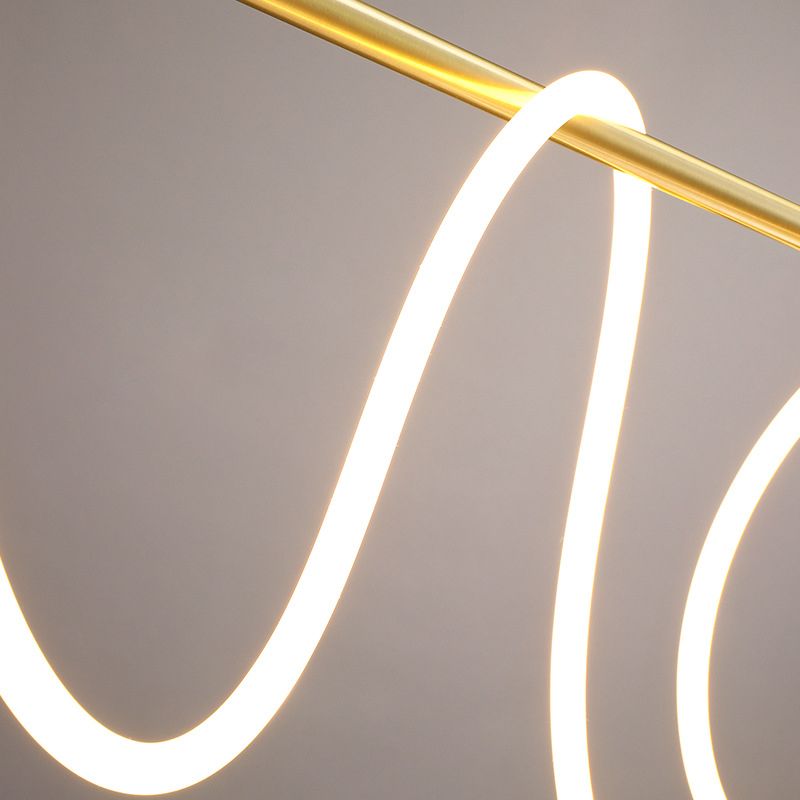 Modern Style Linear Down Lighting Pendant Metal 2 Heads Hanging Pendant Lamp