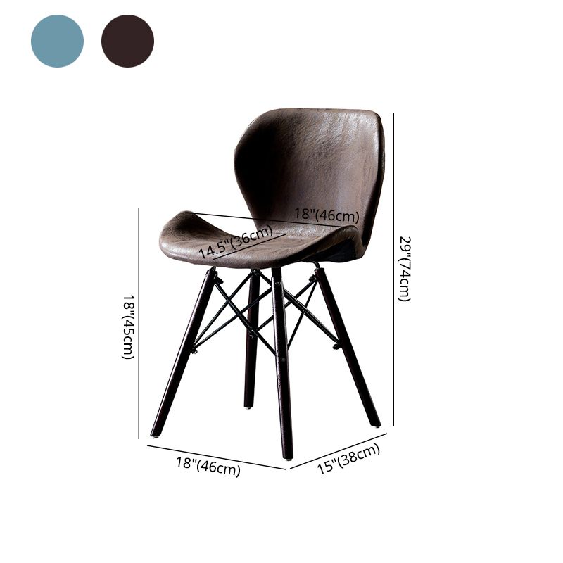 Silla lateral industrial interior Wingback Silla tapizada de madera del comedor
