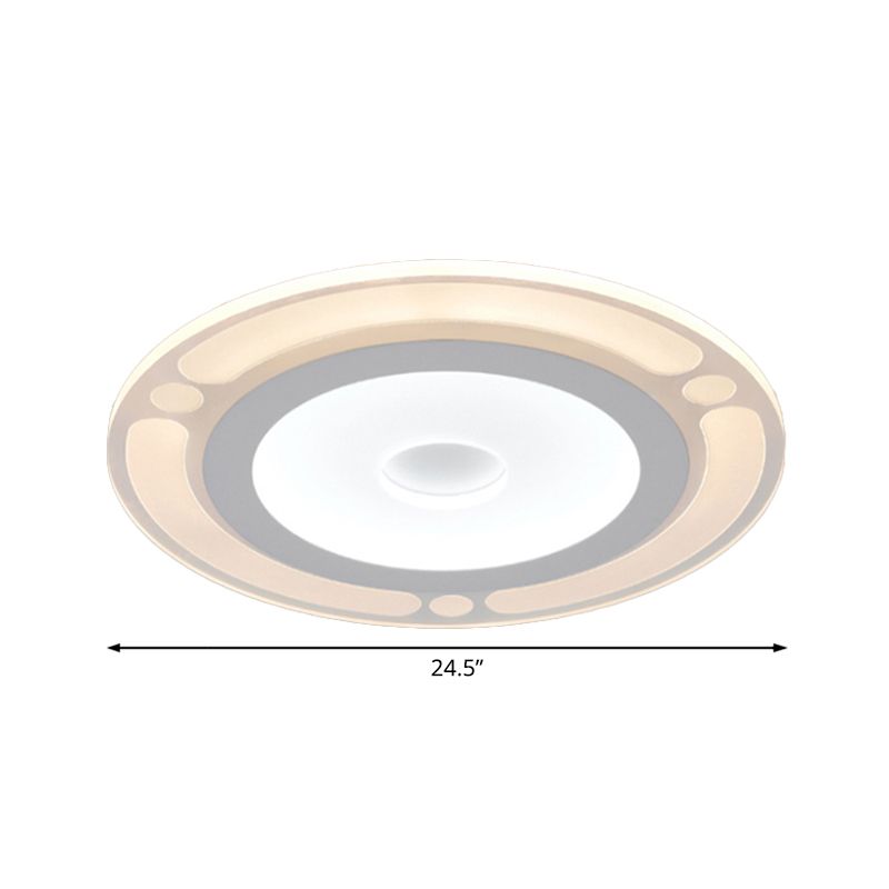 8"/16.5"/20.5" Wide Ring Bedroom Flushmount Acrylic LED Contemporary Ceiling Flush Mount Light in Warm/White Light