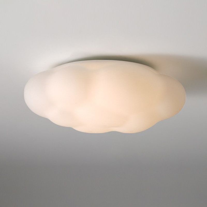 Single Modern White Flush Mount Lighting Acrylic LED Ceiling Light for Bedroom