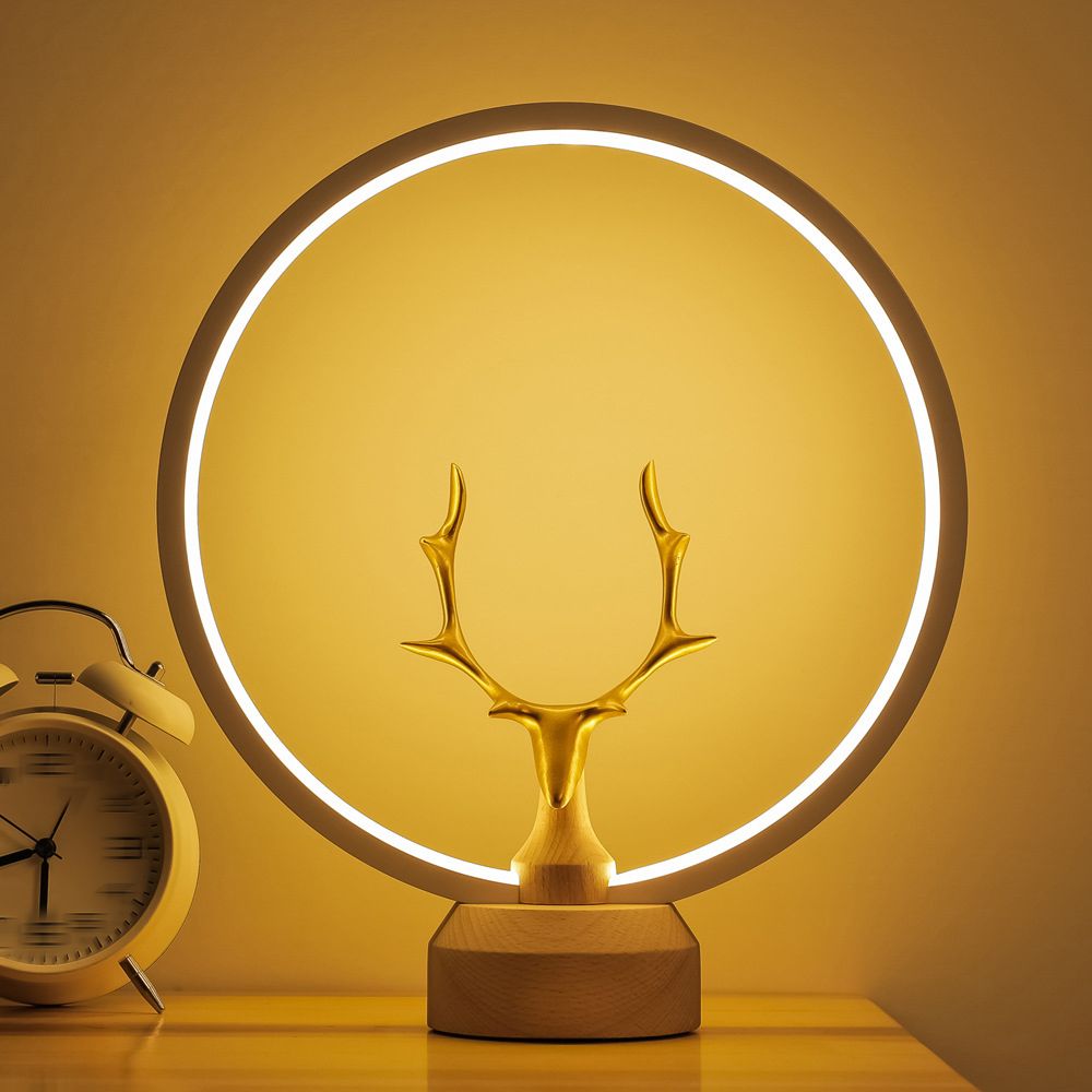 Linear Table Lamp Modern Nightstand Lamps Metal 1 Light Night Table Lamps in White