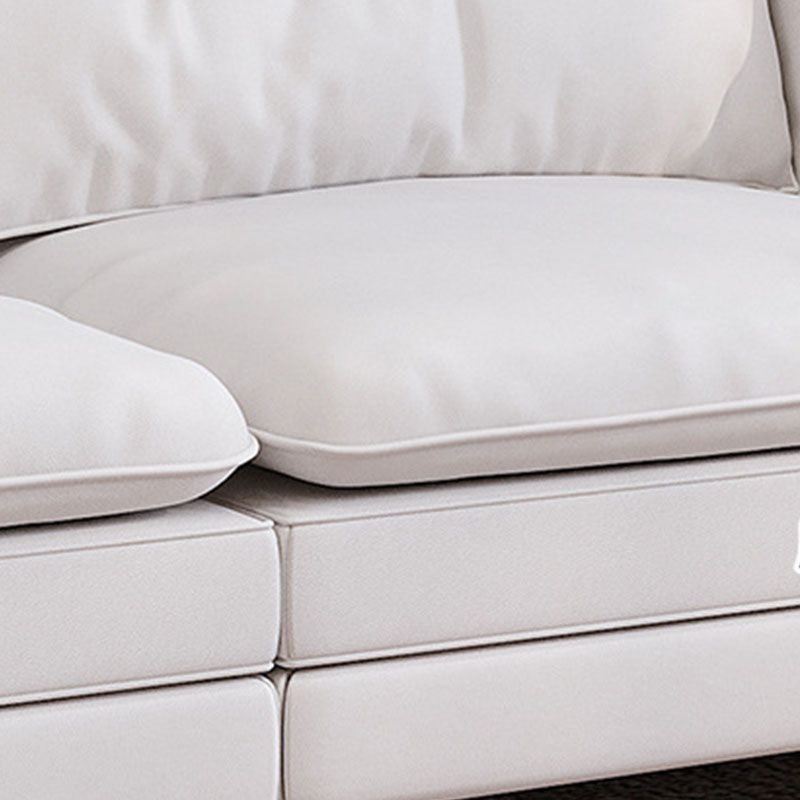 36"H Contemporary Sectional Sofa Leather Cream Down Cushion Sectional