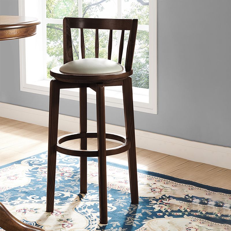 Modern Style Bar Stool Solid Wood Backrest Bar Stools with Swivel