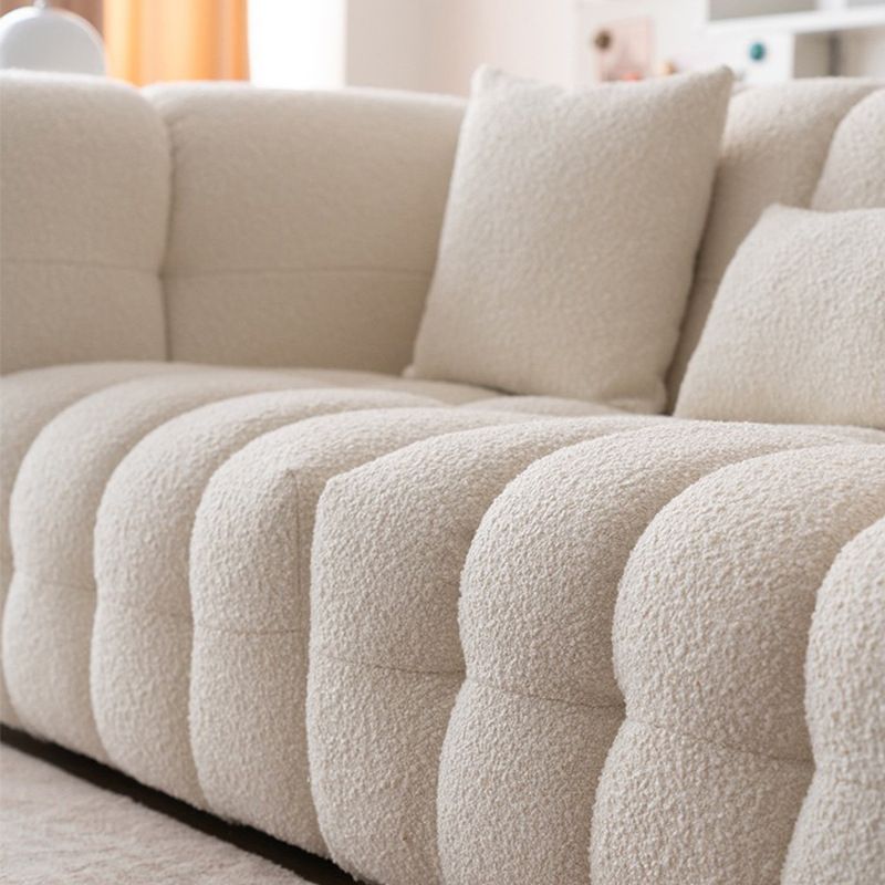 Wool Tuxedo Arm Sofa with Biscuit Back for Living Room 40.16" Wide