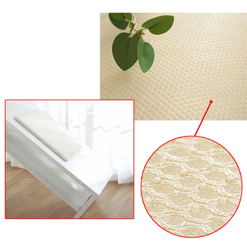 White Living Room Area Rug Solid Color Polyester Area Carpet Non-Slip Backing Rug