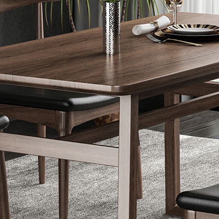 1/5/7 pc's Ash Wood Modern Dining Set met rechthoekige tafel en houten stoelen dinette set