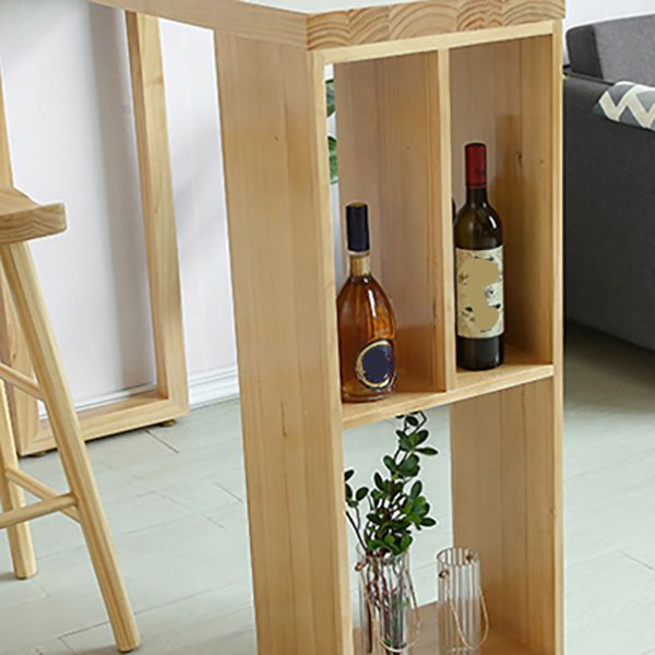 Modern Pine Solid Wood Bar Height Table Rectangle Bar Table for Living Room