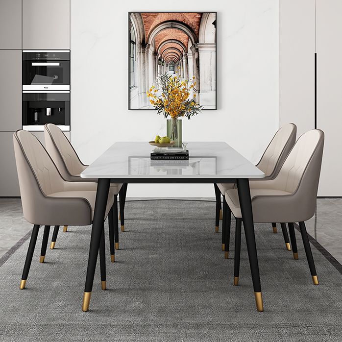 Simplicity Style 4 Legs Dining Site Table Stone Dining Room Furniture for Home Use