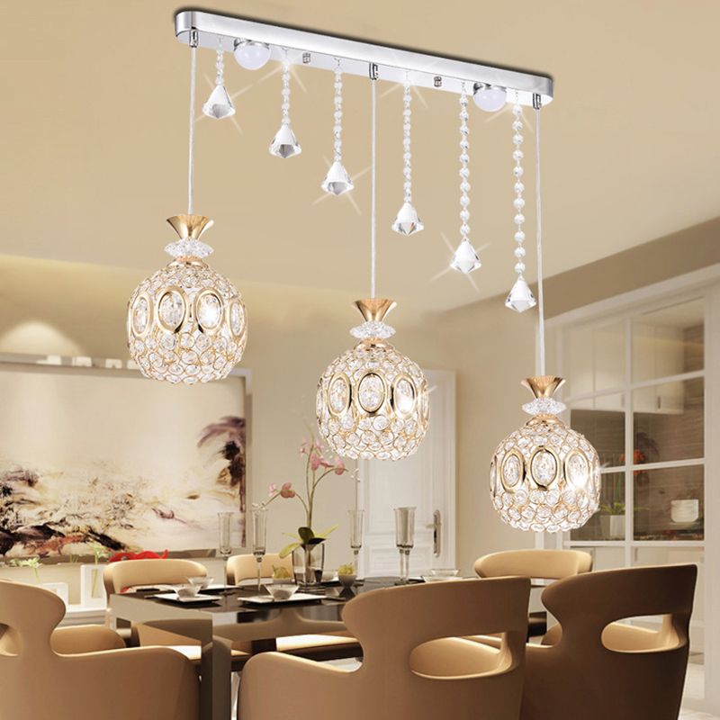 Einfachheit runde Anhänger Deckenleuchte Kristall Esszimmer LED Pendelleuchte Leuchte