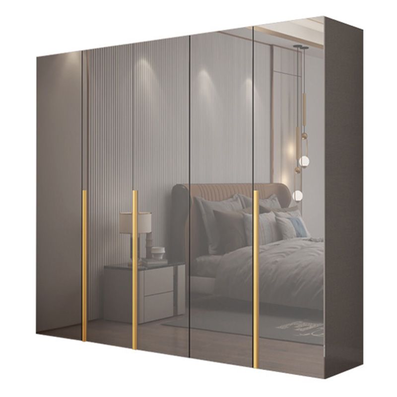 Bedroom Modern Storage Armoire Wooden Wardrobe Cabinet with Garment Rod