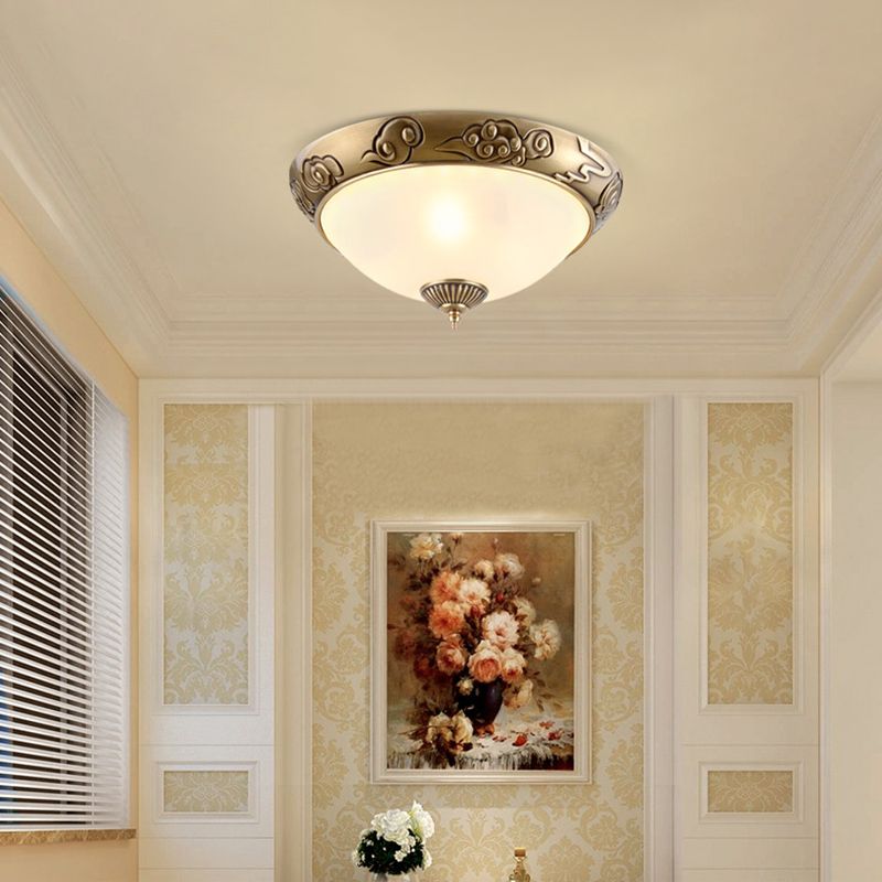 Plafonnier géométrique en verre blanc, Style traditionnel, plafonnier pour chambre à coucher