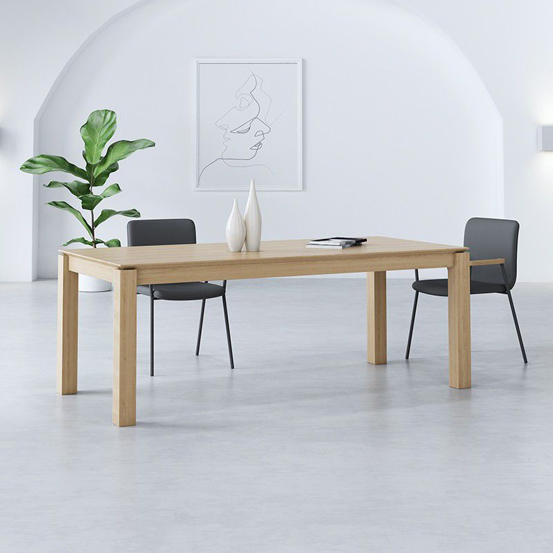 Modern Ash Wood Table with 4 Legs Rectangle Dining Table for Restaurant