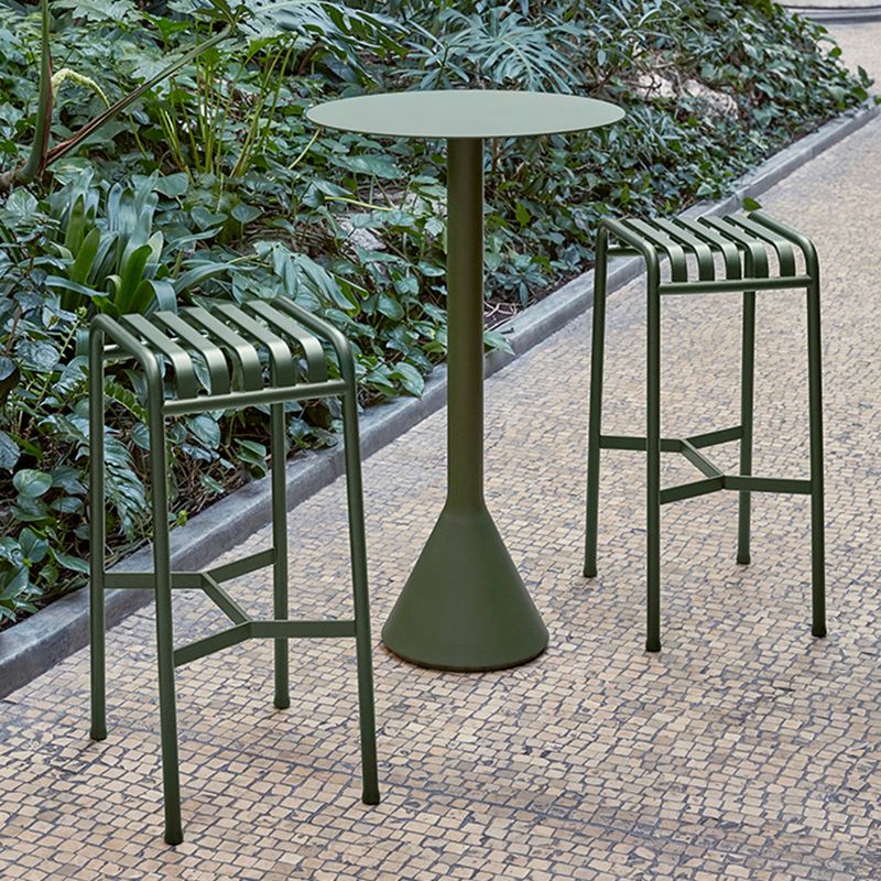 Metal Modern Round Patio Table Set 1/3 Pcs Green Outdoor Dining Set
