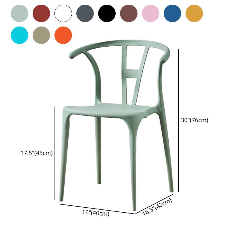 Chaise de salle à manger en plastique de style moderne, chaise d'appoint empilable sans accoudoirs pour la cuisine
