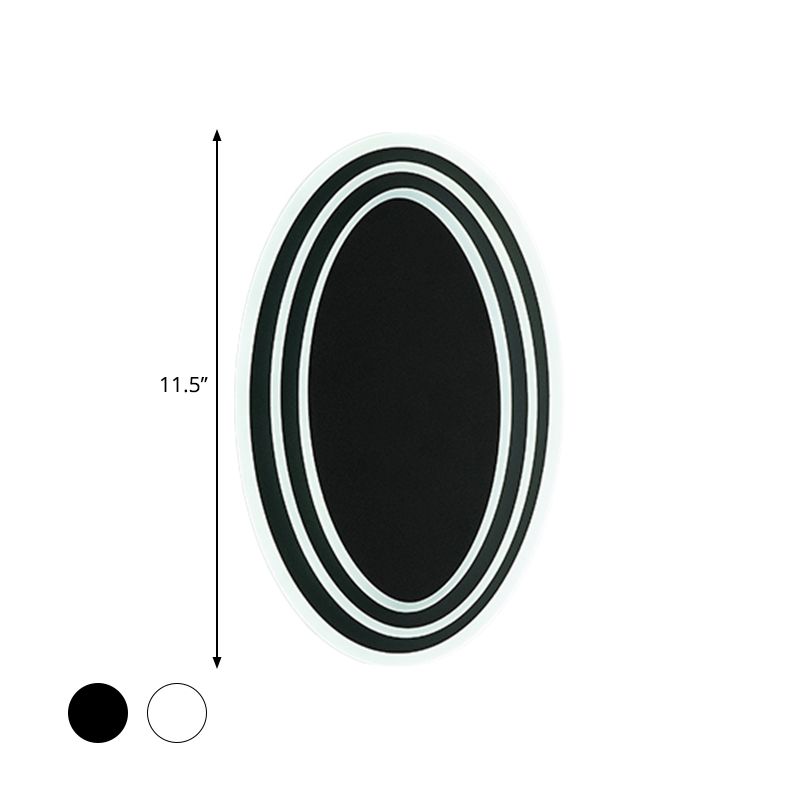 Iluminación de montaje de pared girable redondo negro/negro Luz de pared acrílica LED modernista Actualización en luz cálida/blanca