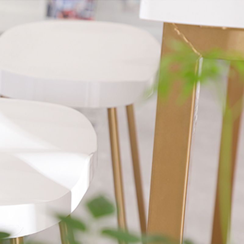 Glam Trestle Bar Table Set 1/2/3 Pieces Rectangle Wood Counter Height Set in White