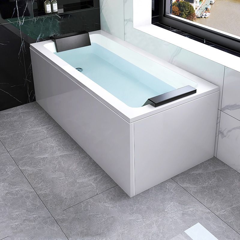 Modern Soaking Freestanding Bathtub White Acrylic  Rectangular Bath Tub