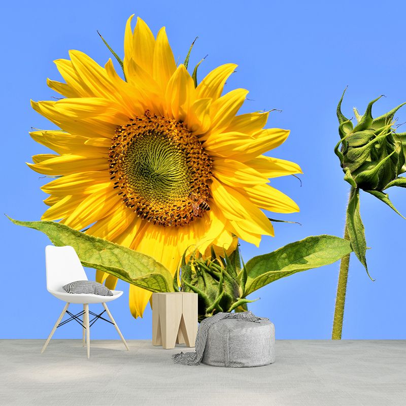 Yellow Sunflower Waterproof Decor Mural  for Bathroom Kitchen Sleeping Room