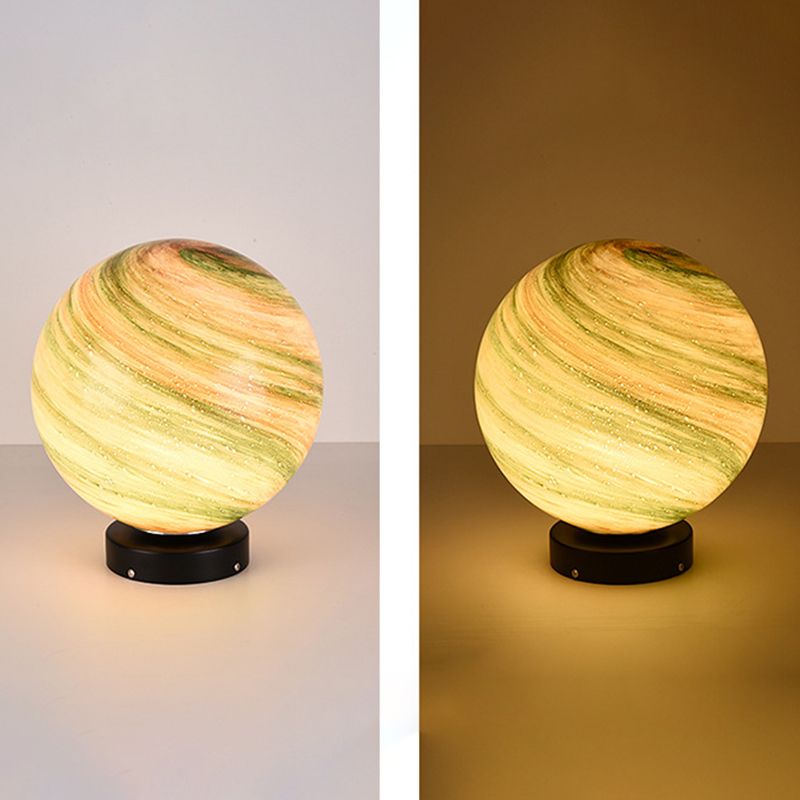 Glass Ball Shape Outdoor Lights Modern Style 1 Light Solar Pillar Lamp