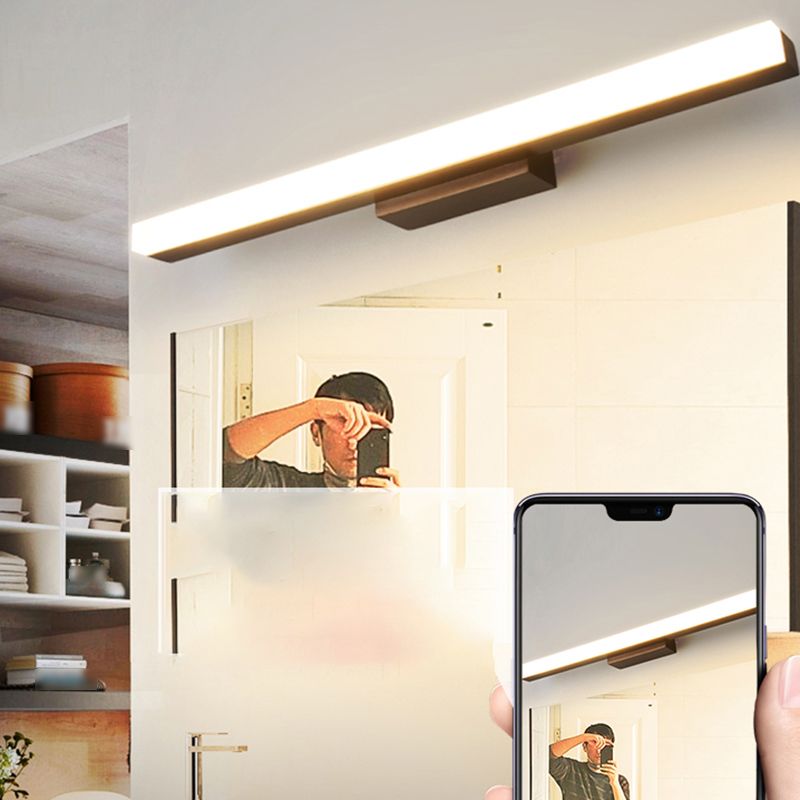 1 luces de pared de tocador lineal ligero luces de espejo de tocador de madera de estilo moderno