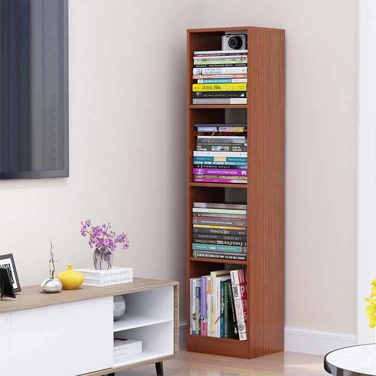 Contemporary Closed Back Book Shelf Engineered Wood Office Bookcase with Shelves