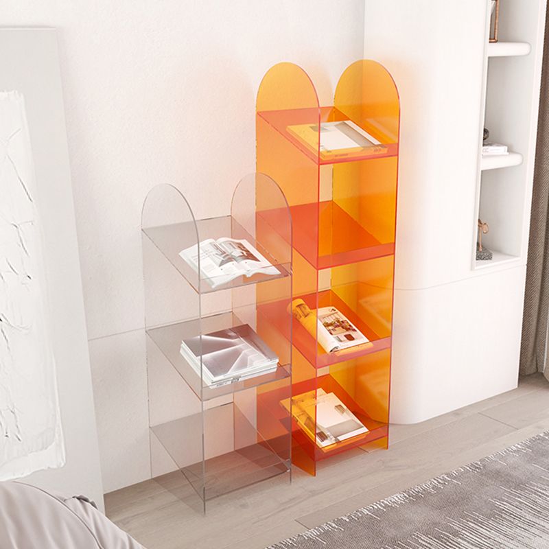 Modern Open Back Standard Bookshelf Acrylic Bookcase with Shelves