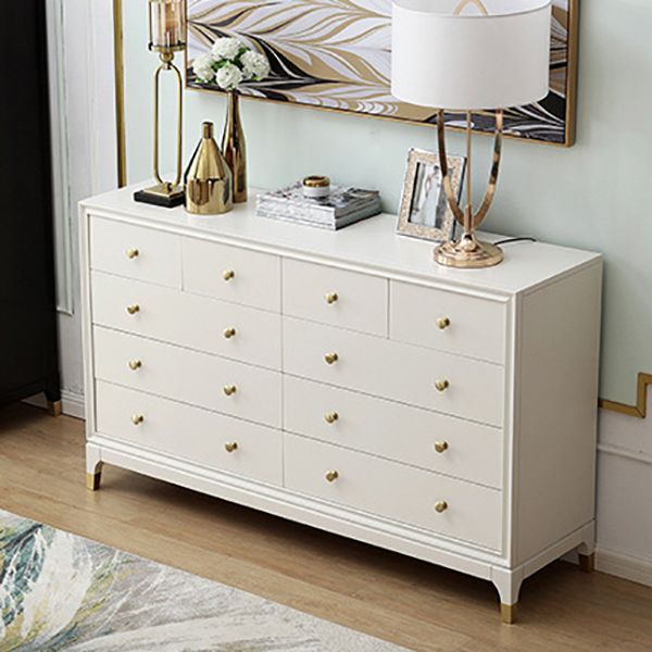 Classic Glam Double Dresser Cherry Horizontal Storage Chest Dresser for Bedroom