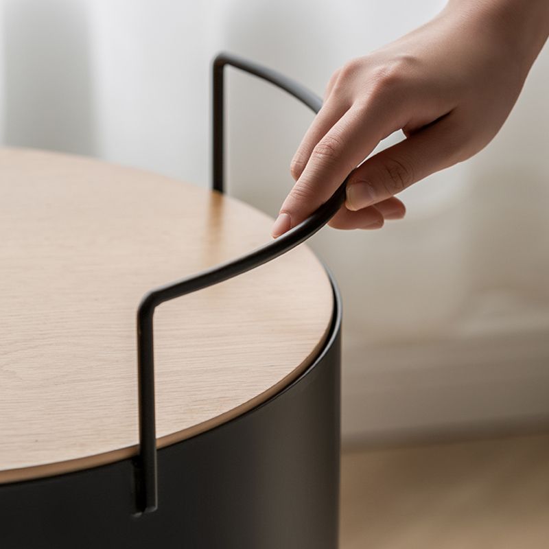 Modern Cross Legs End Table Removable Round Sofa Table with Storage