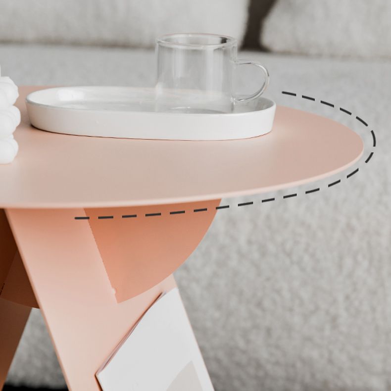 Mid-Century Abstract End Table Metal Round Side End Table for Sofa