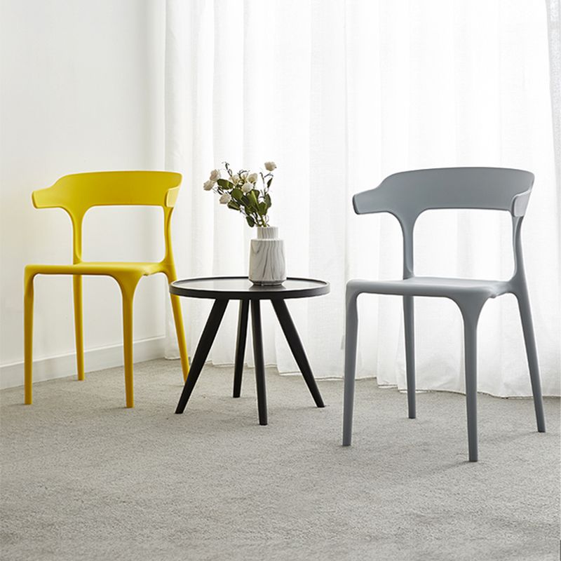 Chaise en plastique de style scandinave, cuisine, salle à manger, fauteuils à dossier ouvert