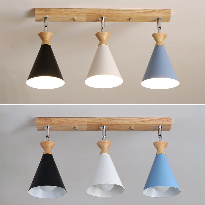 Woonkamer plafondmontage verlichtingsarmatuur modern beige dicht bij plafondverlichting met kegel metalen schaduw