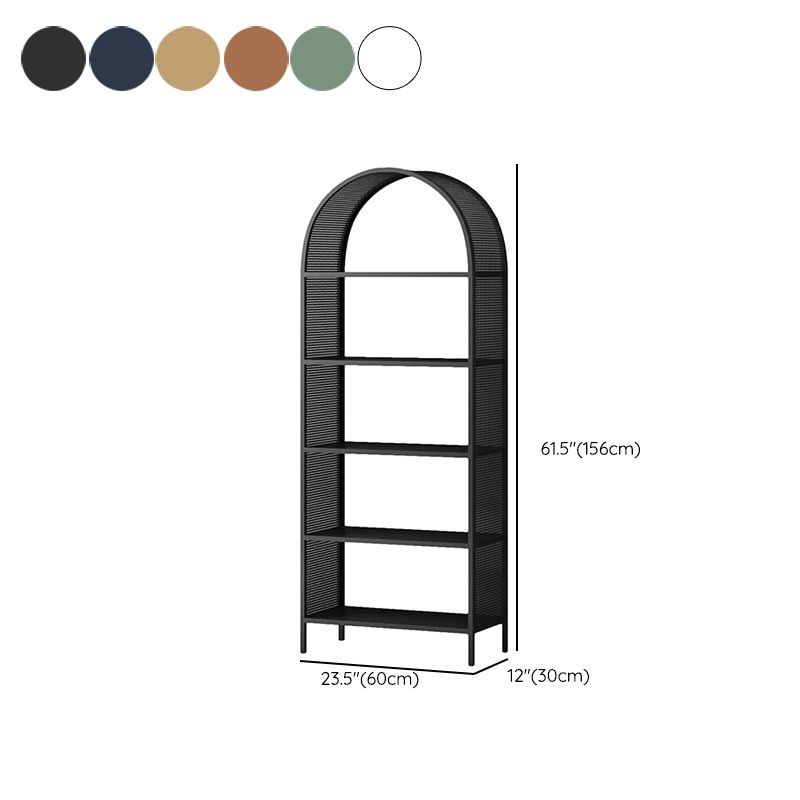 Metal Scandinavian Bookcase Standard Open Back Bookshelf with Shelves