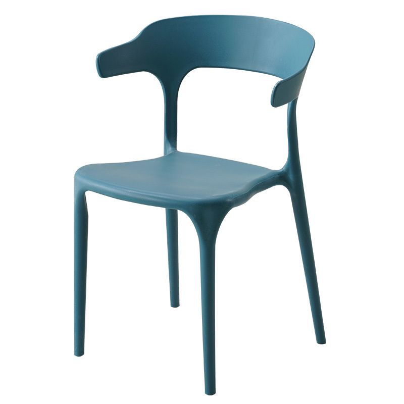 Home Stackable Contemporary Arm Chair Open Back Plastic Dining Room Chair