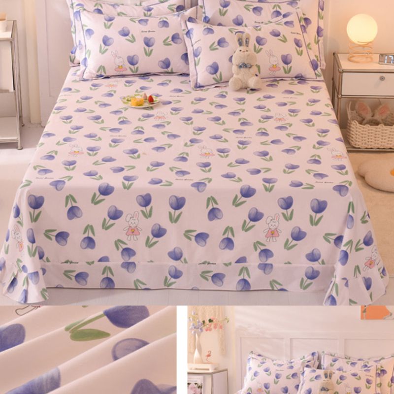 Sheet Sets Cotton Cartoon Printed Wrinkle Resistant Super Soft Breathable Bed Sheet Set