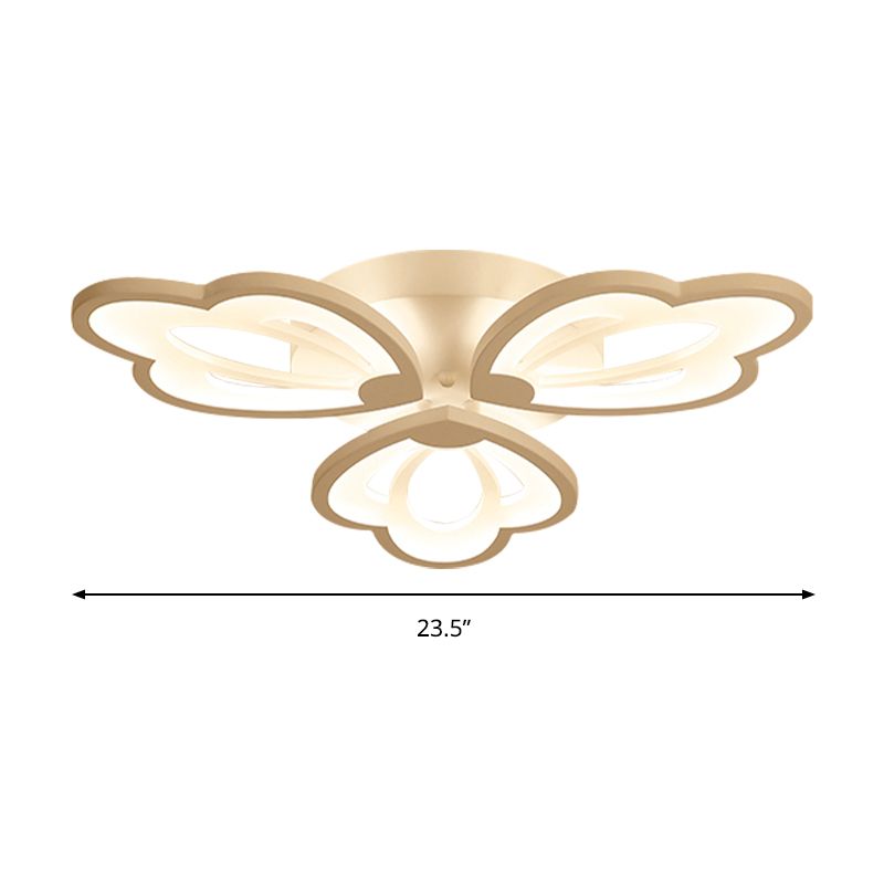 Brocco floreale a fiuto moderno acrilico moderno 3/5/9 luci camera da letto a filo a sfioramento del soffitto in bianco/calda/naturale luce