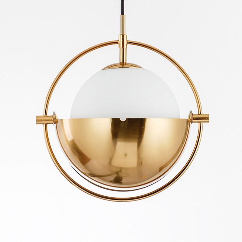 Modern Creative Globe Pendant Light Metal Single Hanging Lamp with Glass Shade