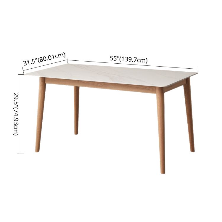 Modern Style Solid Wood Top Dining Table Sets with Rectangle Table Dining Furniture