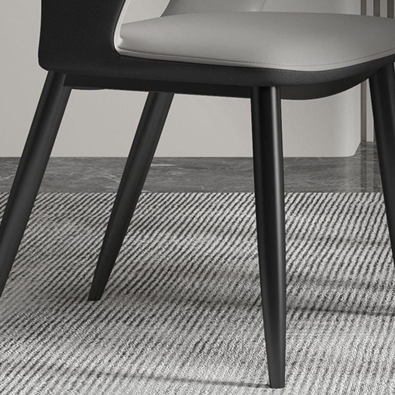 Modern Arm Chair Leather Open Back Dining Chair for Living Room