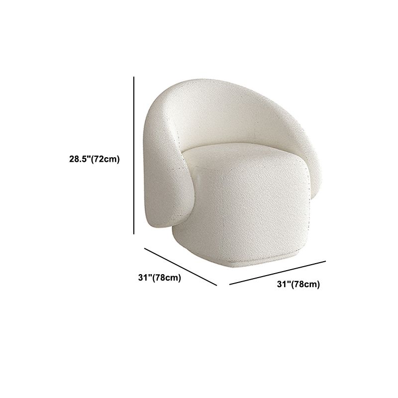 28.35" High Curved Tuxedo Arm Sofa Modern Style White Wool Seating