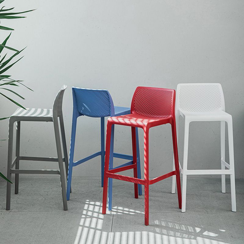 Nordic Style Bar-stool Plastic Counter Bar Stool with 4 Legs for Home