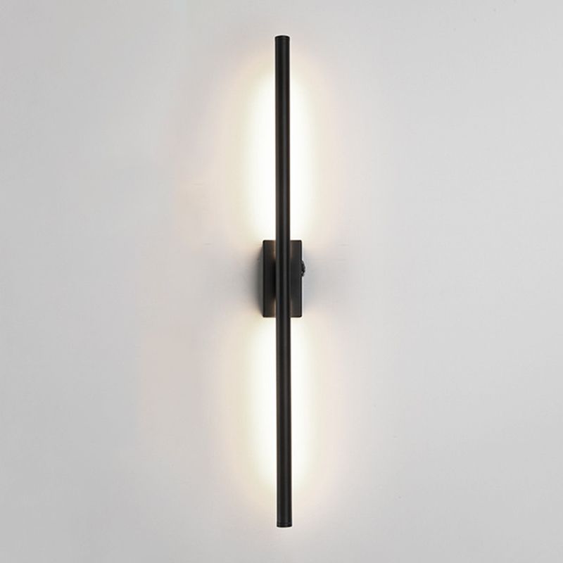 Sconce da parete lineare a 1 luce moderna moderna illuminazione da parete in vetro in stile semplice in nero