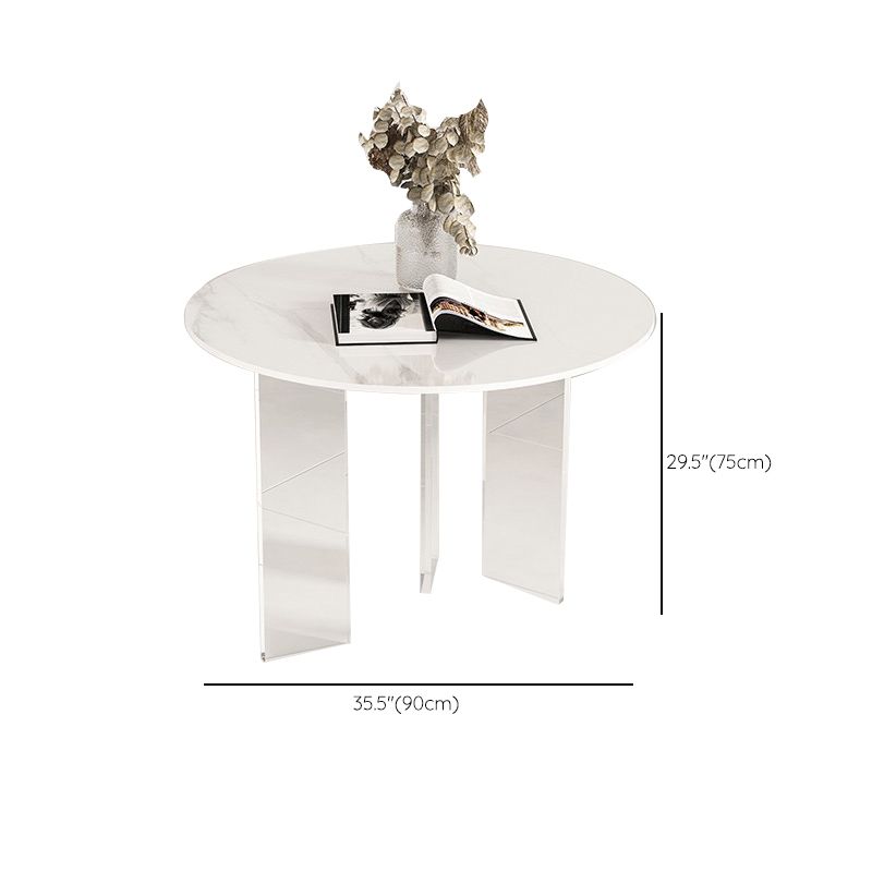 Modern 1/2/3/5 Pieces Dining Set Round Stone Dining Table for Cafe