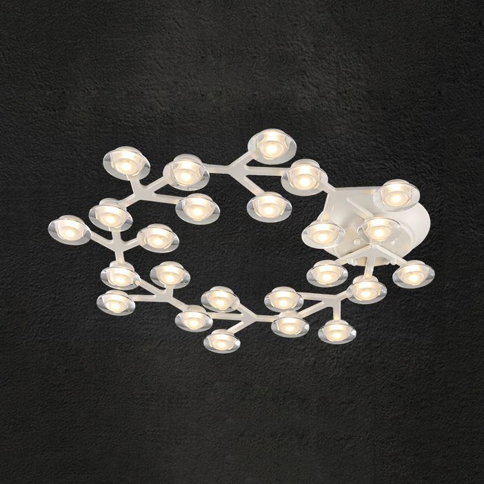 LED 7/9/10 Lights Kitchen Flushmount Light with Round Acrylic Shade White Flush Ceiling Light in Warm/White Light