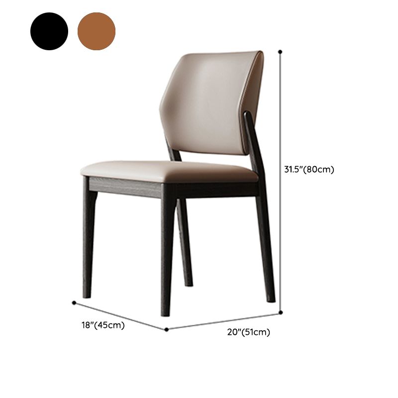Modern Simple Side Chair Wooden Frame Side Dining Chair for Bedroom