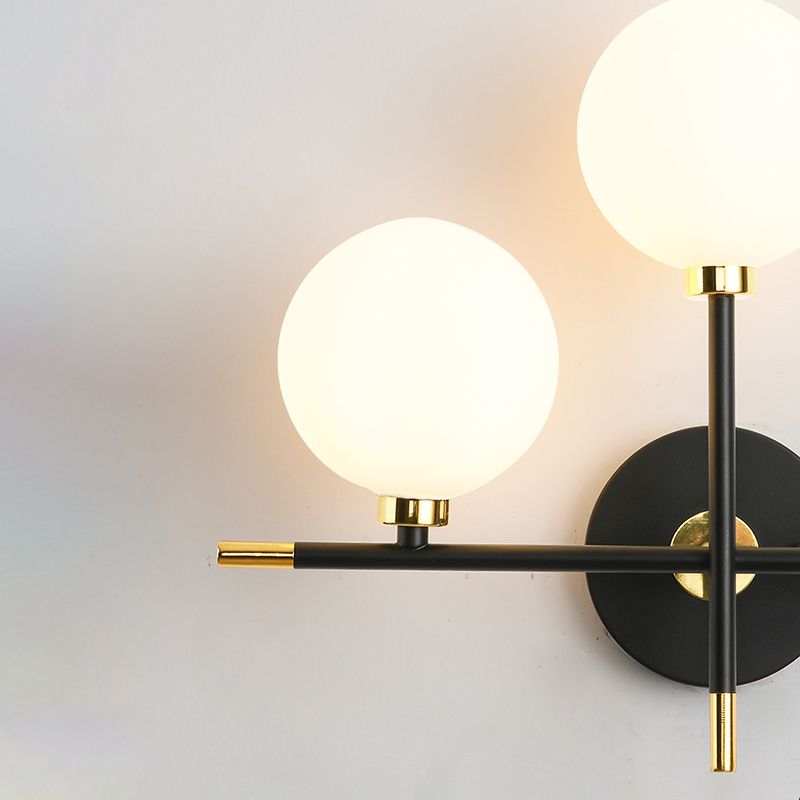 Wohnzimmer Glas Metall Wandleuchte zeitgenössische 2 Kopfwand montierte Leuchte
