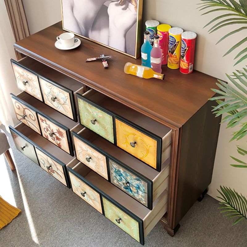 Mid-Century Modern Knobs Chest with Turned Legs Accent Chest